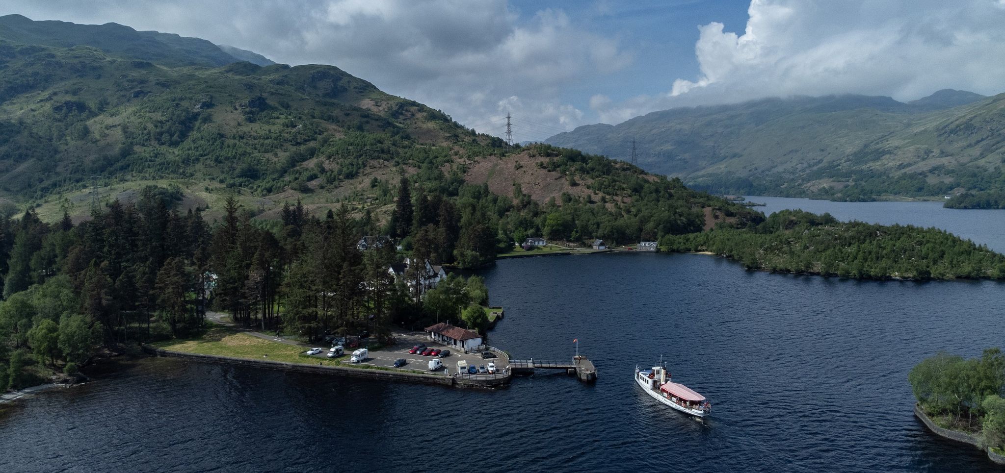 Aerial view of Pier at Stronachlachar