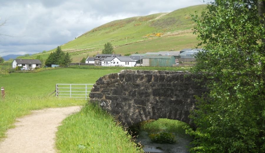 The Greenock Cut and Shielhill Farm beneath Dunrod Hill