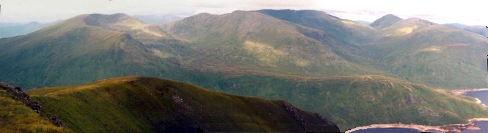 An Socath, An Riabhachan and Sgurr na Laipaich from Beinn Fhionnnlaidh above Loch Mullardoch