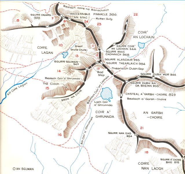 Map of Coire Lagan on Skye