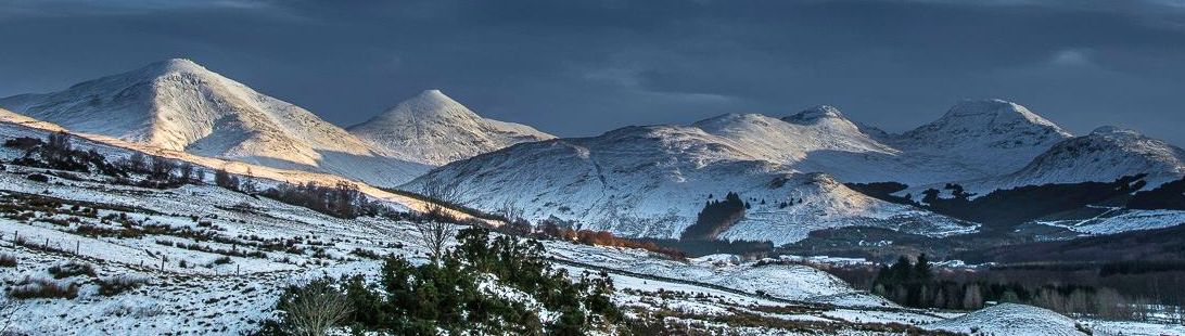 Ben More and Stob Binnien and Cruach Ardrain on approach to Tyndrum