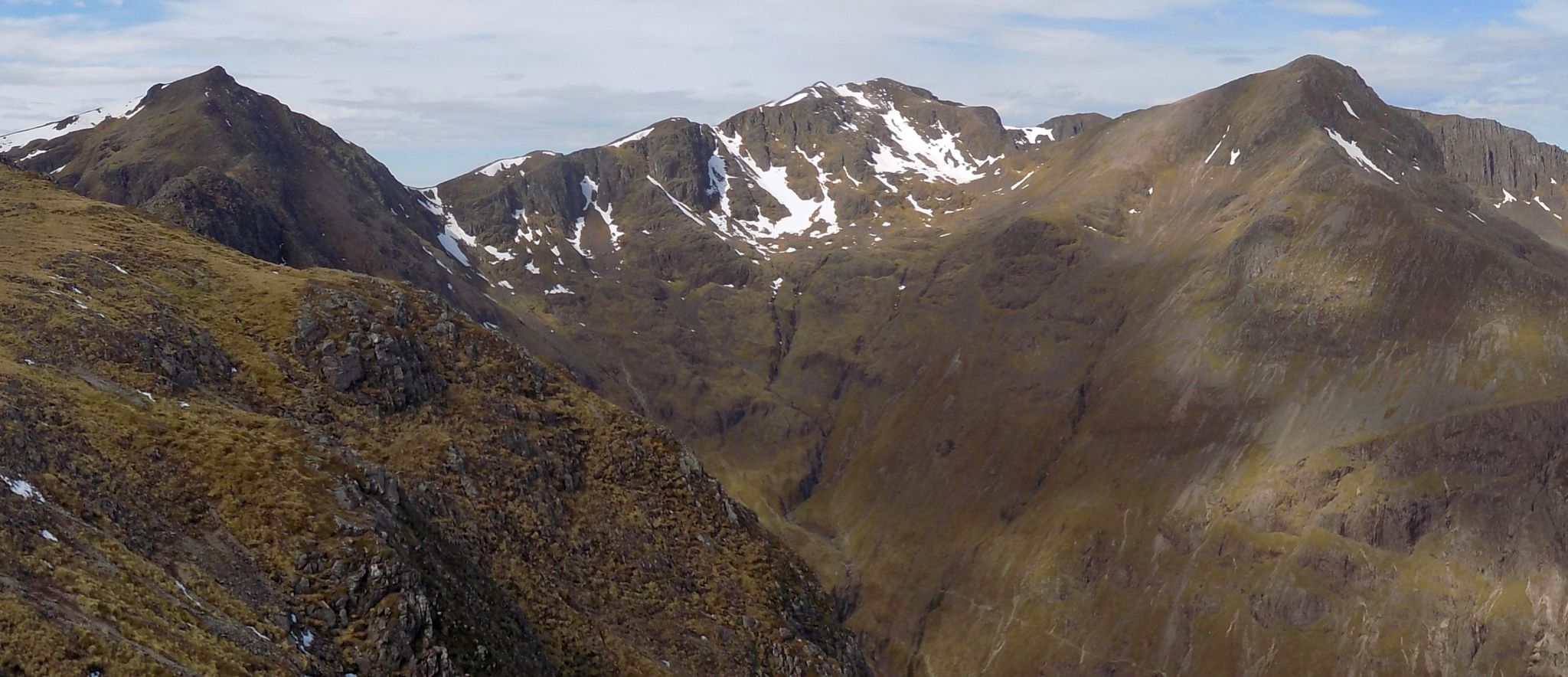 Stob Coire Sgreamhach, Bidean nam Bian and Stob Coire nan Lochan from Beinn Fhada