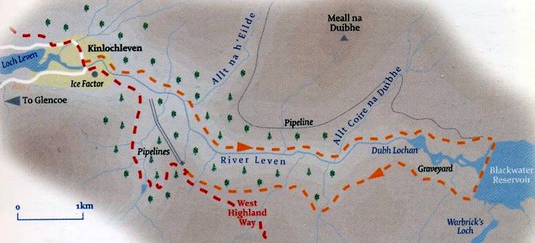 Route Map - Kinlochleven to Blackwater Reservoir