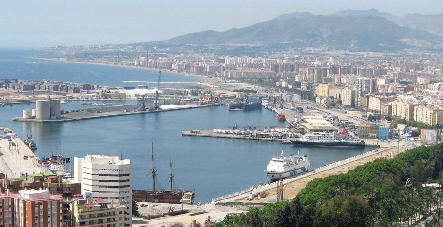 Port at Malaga on the Costa del Sol in Andalucia in Southern Spain