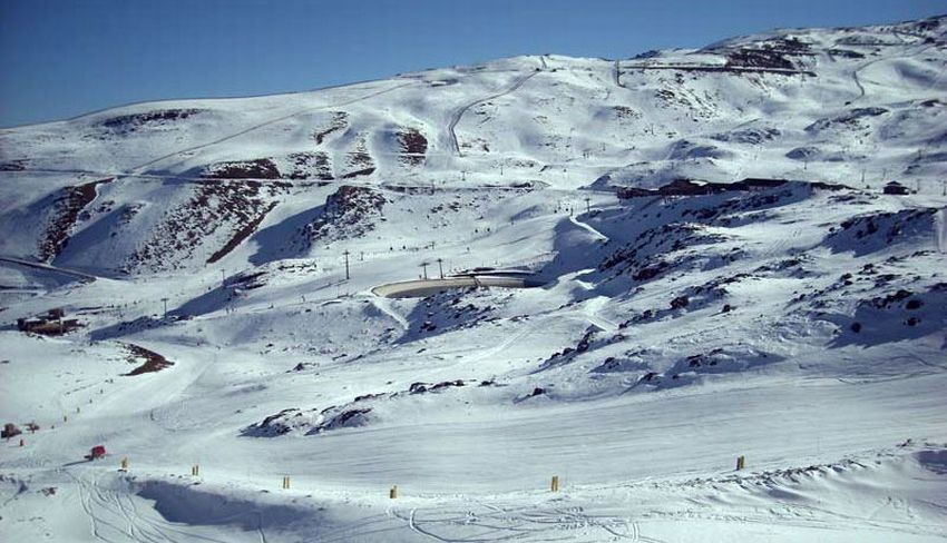 Ski Slopes at Solynieve in the Sierra Nevada in Southern Spain