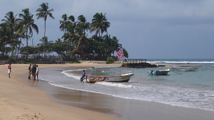 Pleasure Boats at Beach at Hikkaduwa