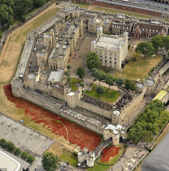 Aerial view of the Tower of London