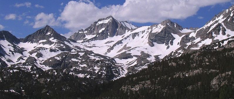 Bear Creek Spire, Little Lakes Valley, Owens Valley and the eastern escarpment of the Sierra Nevada mountains